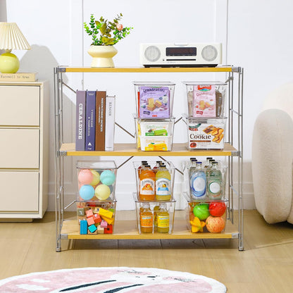 6 Pack Clear Storage Bins with Lids, 7 Quart Stackable Storage Boxes for Storage and Organization, Plastic Storage Containers with Lids, Plastic Bins with Handles for Office, Bedroom, Study Room