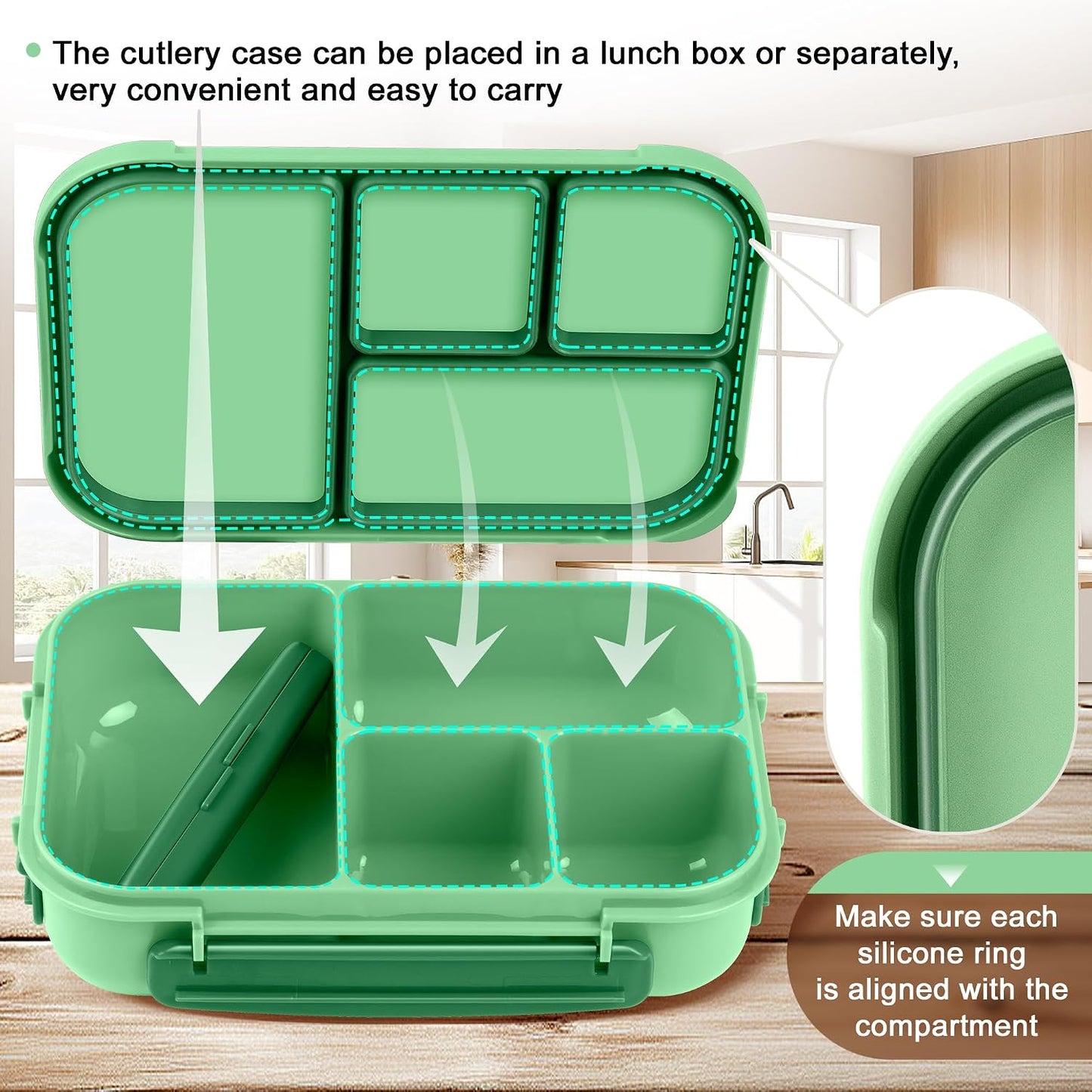Amathley Lunch Box Kids,Bento Box Adult,Leakproof Lunch Containers for Adults/Kids/Toddler,1200ML-4 Compartments bento Lunch box with Utensil,Microwave & Dishwasher & Freezer Safe (Pink Berry)