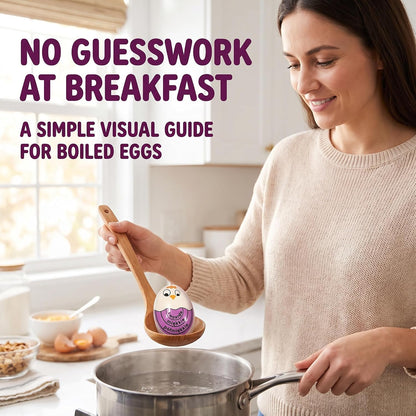 Purple Kitchen Timer Practical Reminder Color Changing Egg Timer Soft Hard Boiled Egg That Changes Color When Eggs are Ready