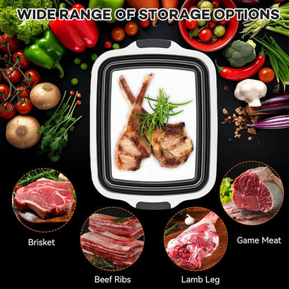 Collapsible Cutting Board with BBQ Prep Tub and Lid, Foldable Food Prep Container for Meal Prep, Marinating, Food Storage, Grilling, Camping and Outdoor Cooking, Dishwasher Safe, Black XX-Large