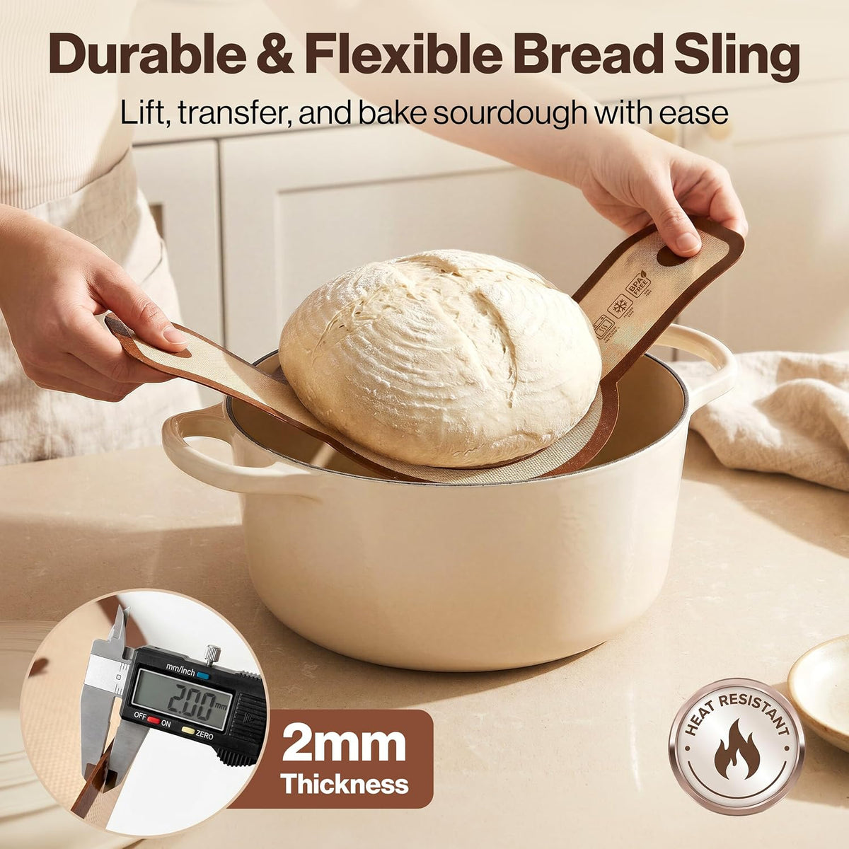 EDELHAUS Sourdough Starter Kit with Round Banneton Proofing Basket