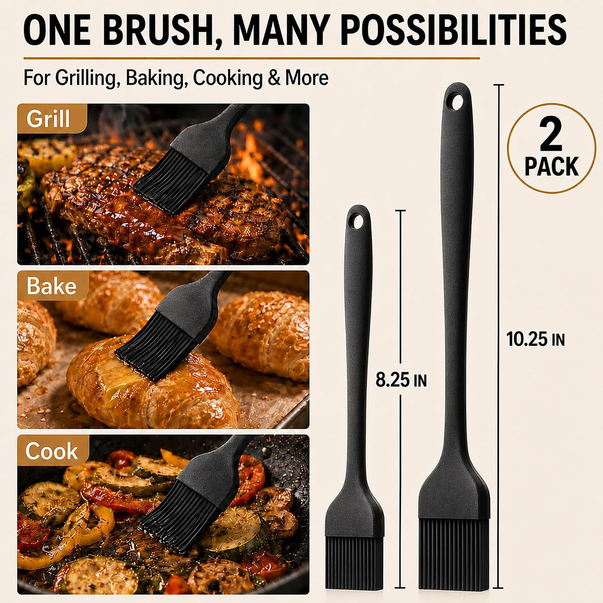 Silicone Basting Pastry Brush for Baking Bbq Spread Oil Butter