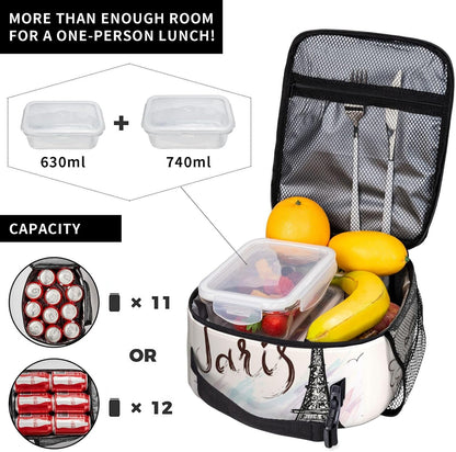 70s Retro Mushroom Floral Insulated Lunch Bag Reusable Cooler Lunch Box Portable Leakproof Thermal Container Tote Bags for Girls Boys School Travel