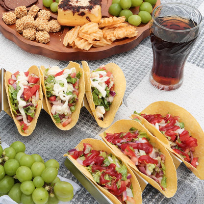 Stainless Steel Taco Holders Set of 2, Taco Stand Rack with Handles, Oven & Dishwasher Safe for Taco Tuesday, Parties & Everyday Use