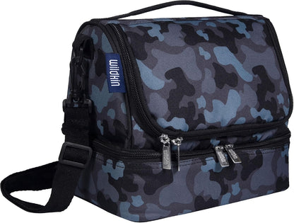 Wildkin Kids Two Compartment Insulated Lunch Bag – Keeps Food Hot or Cold, Easy-Clean Lining, Leak-Resistant & BPA-Free – Boys & Girls, Ideal for School, Travel & Daycare – Jurassic Dinosaurs