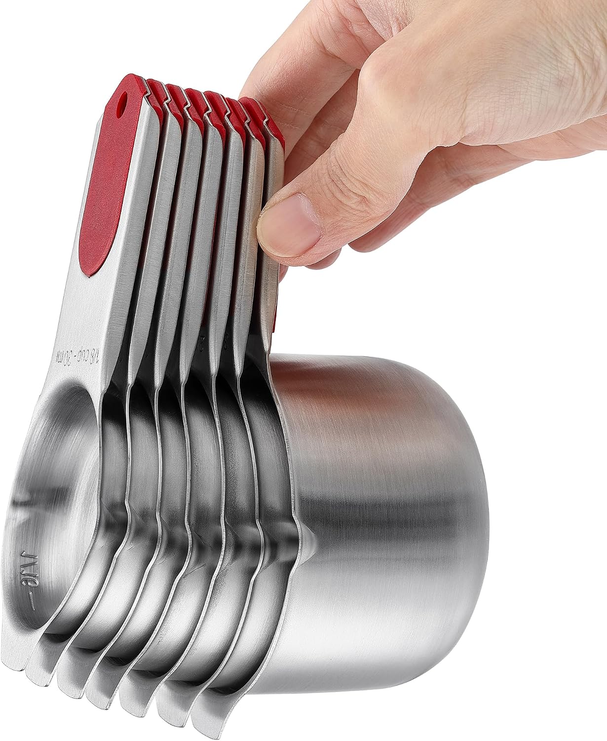 Spring Chef Magnetic Measuring Cups & Spoons Set, Patented, Strong N45 Magnets, Heavy Duty Stainless Steel Fits in Spice Jars for Baking & Cooking, BPA Free, Round Set of 15 with Leveler, Black