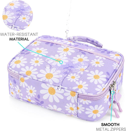 mibasies Kids Lunch Box for Girls Toddler, Insulated and Reusable Lunch Bag for School, Pink Rainbow