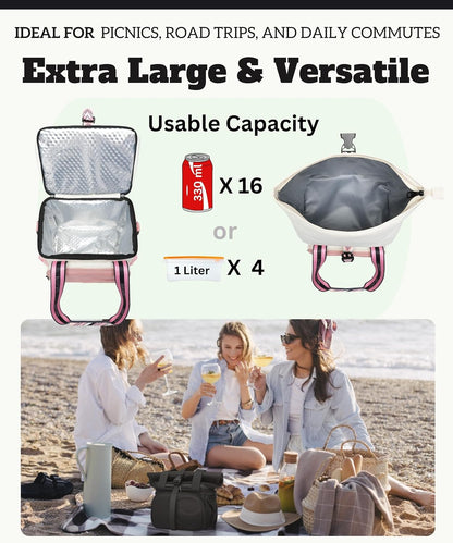 SUNNY BIRD Dual Compartment Lunch Bag Insulated Lunch Box for Women and Men (Purple)