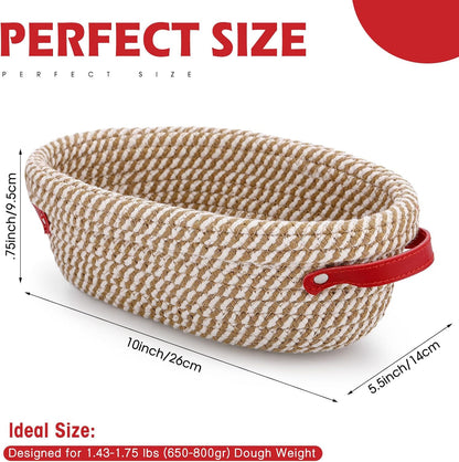 Gejoy 4 Set Banneton Bread Proofing Baskets Bulk with Liner Scraper Handle