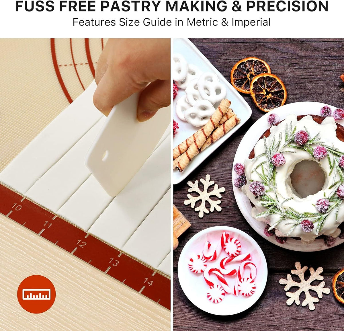 DANIA & DEAN Mom Theme 26"x16" Extra Thick Silicone Baking Mat for Pastry