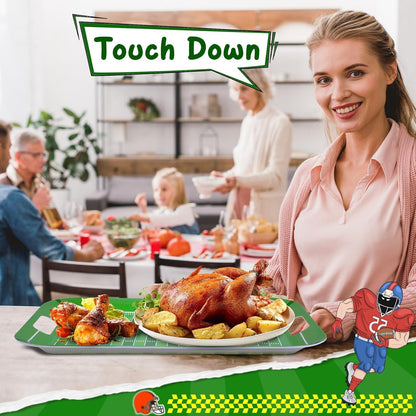 2Pcs Winter Serving Trays 16.1 x 11.1 Inch Large Melamine Christmas Trays Platters with Handles Rectangular Snowflake Melamine Dish for Serving Food Outdoor Dinner Dessert Plates Party Decorations