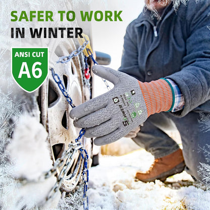 Schwer 12 Pairs A4/A5/A6 Cut Resistant Gloves, Non PFAS CR3088, L