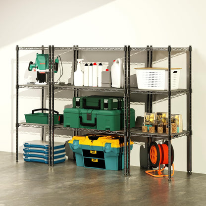 Whitmor 2-Wire Shelving Unit, Metal Storage Shelves, Stacking Shelf with Basket, Easy Assembly Home Organizer for Pantry, Kitchen, Garage, Plant