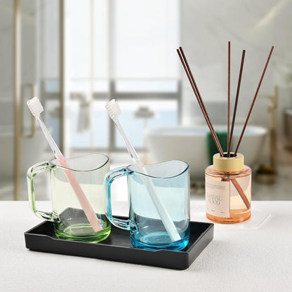 White Serving Tray (13.5 x 9.6 inch) for Serving Accessory, Elegant & Stackable Plastic Tray for Spa, Coffee, Drinks, Tea, Bar, Party, Seasoning, Perfume and Display Use.