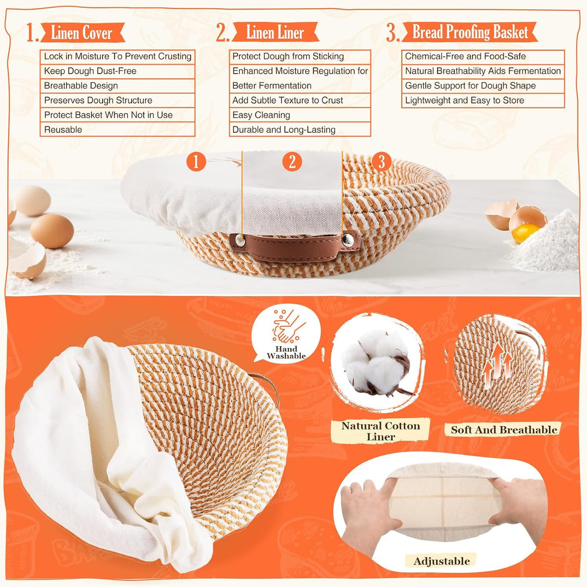 Sourdough Starter Kit, Sourdough Bread Baking Supplies, Sour Dough Starter Kits, Woven Bread Proofing Basket, Sourdough Kit Jar Sour Dough Bread Making Tools Kit Accessories, Gifts for Women Mom Wife