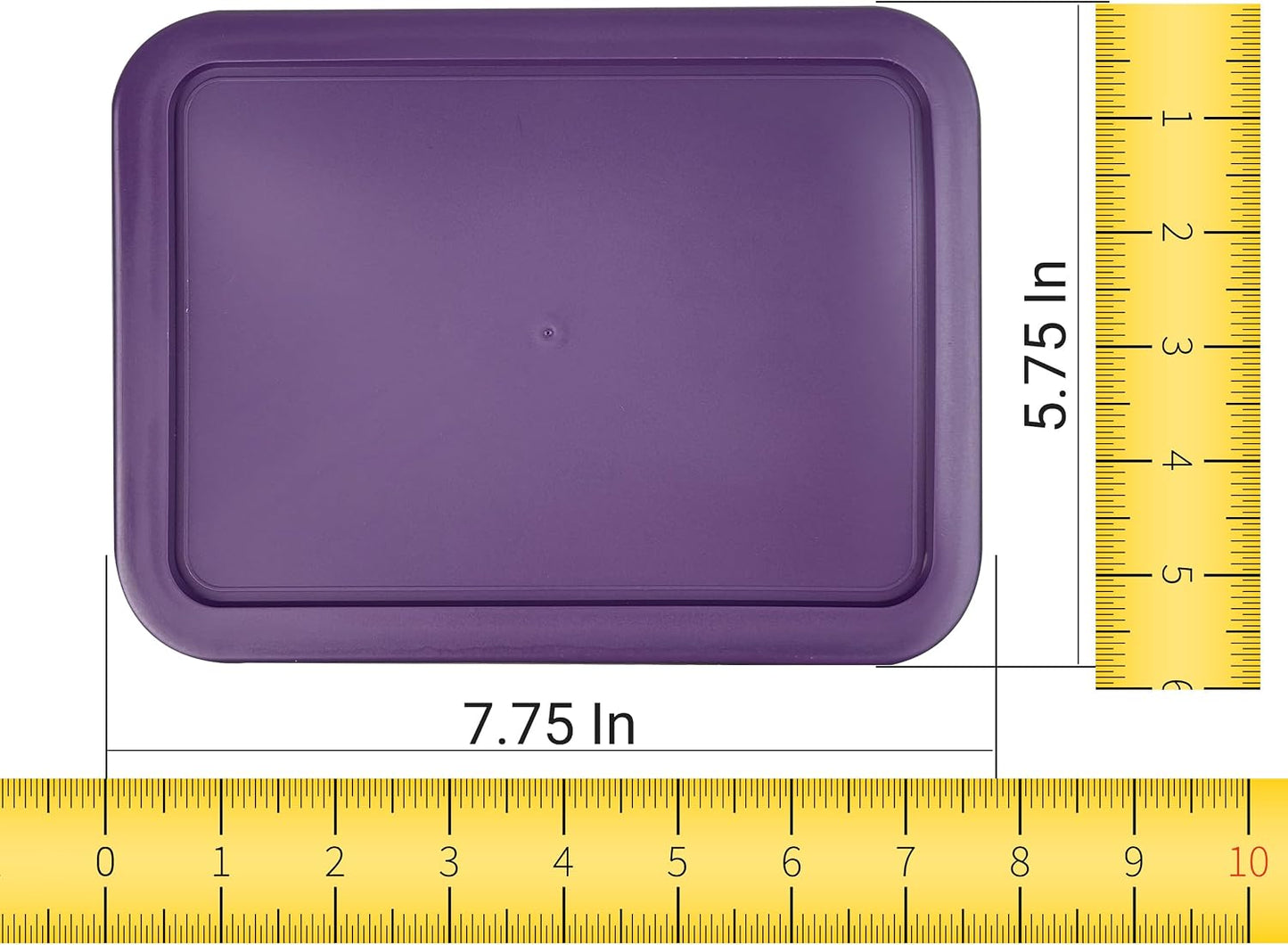 Replacement Lids fits Pyrex 3-Cup Glass Food Storage Container Bowls, (7.75 x 5.75-Inch) Plastic Rectangle Lids Covers for Pyrex 7210-PC, Airtight & Leakproof (4-Pack, Turquoise)