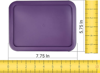 Replacement Lids fits Pyrex 3-Cup Glass Food Storage Container Bowls, (7.75 x 5.75-Inch) Plastic Rectangle Lids Covers for Pyrex 7210-PC, Airtight & Leakproof (4-Pack, Turquoise)