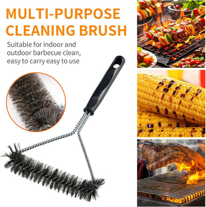 Grill Brush,BBQ Cleaner Accessories, Safe Wire Bristles Barbecue Cleaning Brush for Outdoor BBQ Grill, Gas & Charcoal Grilling Grates