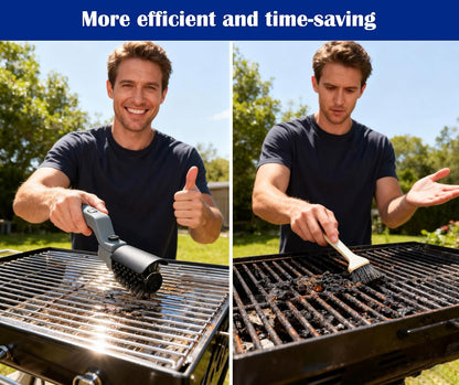 Cordless Electric Grill Brush with Adjustable Angle, 3-Speed Power Motor & Stainless Steel Head - Rechargeable, 90-Min Runtime, Waterproof Grill Cleaner for BBQ Grates & Griddles (Black)