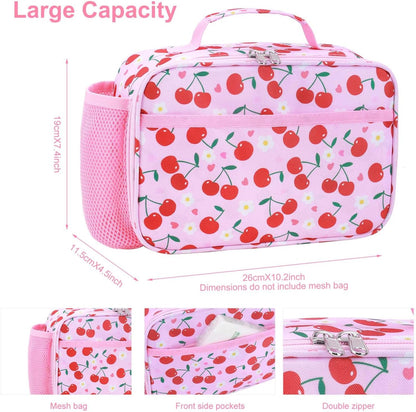 RHCPFOVR Kids Lunch Bag - Insulated Lunch Box for Boys Girls,Washable Lunch Bag and Reusable Toddler Leak-proof Lunchbox for School and Daycare - Colors B