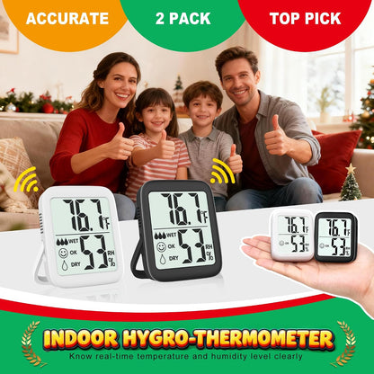 Antonki 2 Pack Room Thermometer Indoor Hygrometer