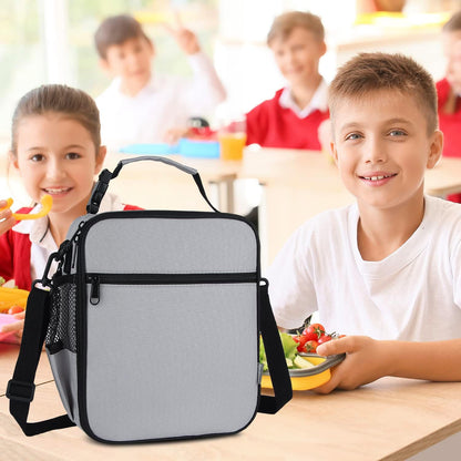 Kids Insulated Lunch Box Bag, Thermal Picnic Cool Bags with Adjustable Strap for Adults Children Women Men Boys Girls School Work (CAM-Blue)