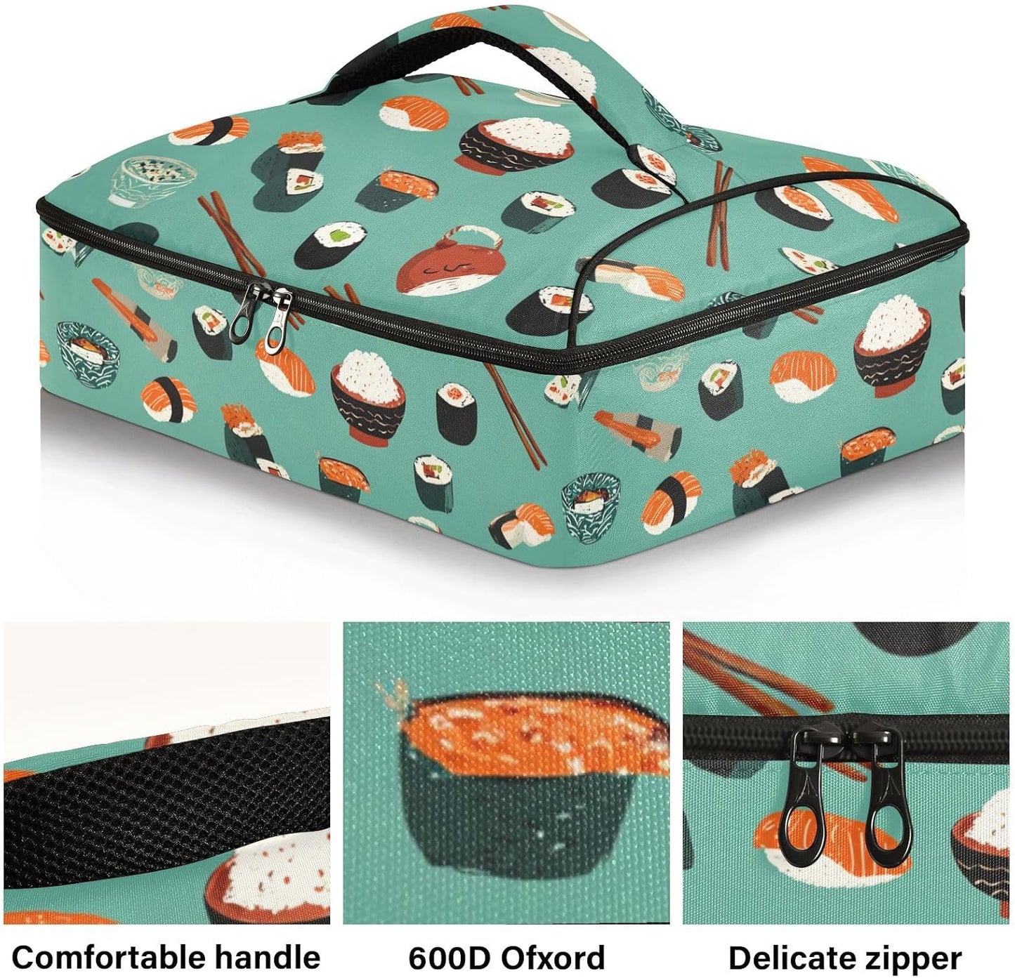 Casserole Carriers for Hot or Cold Food Reusable Casserole Dish Carrier Insulated Thermal Large Capacity Durable Perfect for Party Camping Family Gatherings Yellow Fish - Colors A