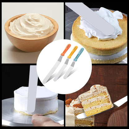 Offset Spatulas, Icing Spatula for Cake Decorating and Frosting, 6",8",10"