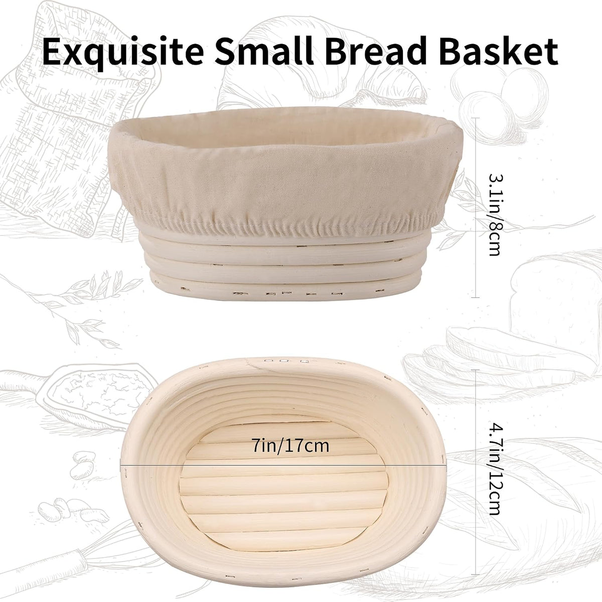 Banneton Bread Proofing Basket 2 Pack 10 In Oval Sourdough Proofing Basket