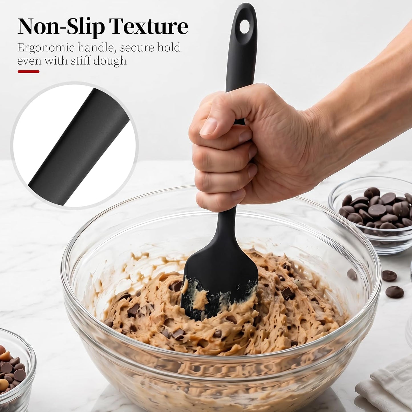 600ºF Heat Resistant Spatula, 11.34 inch High Heat Food Safe Semless Kitchen Silicone Scraper for Cooking Baking Mixing Scraping Stirring Nonstick Cookware Pan Bowl (Aqua Sky)