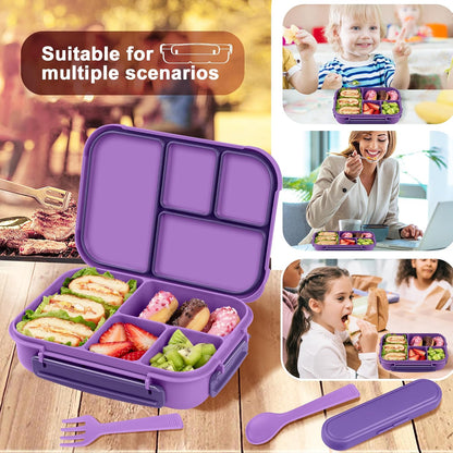 Amathley Lunch Box Kids,Bento Box Adult,Leakproof Lunch Containers for Adults/Kids/Toddler,1200ML-4 Compartments bento Lunch box with Utensil,Microwave & Dishwasher & Freezer Safe (Pink Berry)