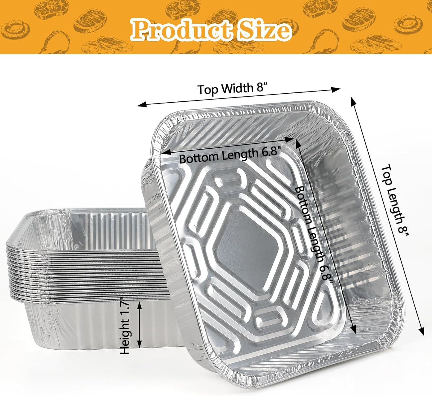 Thickened 9x13 Aluminum Pans with Lids, 20 Pack Heavy Duty & Extra Deep Disposable Aluminum Foil Pans, Disposable Half Size Foil Baking Tray for Cooking, Meal Prep, Baking, Roasting