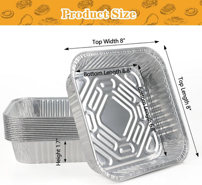 Thickened 9x13 Aluminum Pans with Lids, 20 Pack Heavy Duty & Extra Deep Disposable Aluminum Foil Pans, Disposable Half Size Foil Baking Tray for Cooking, Meal Prep, Baking, Roasting