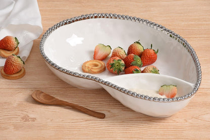 Pampa Bay Titanium-Plated Porcelain 2 Section Serving Piece