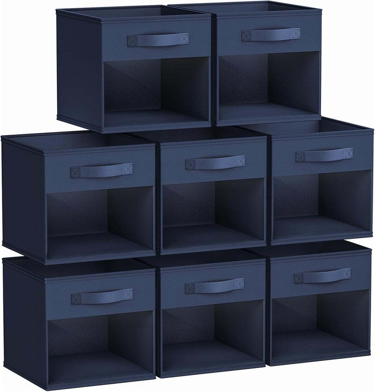 DIMJ Storage Cubes, 11x 11 inch Cube Storage Bin, 6 Pack Closet organizers and storage Bins with Window, Collapsible Baskets with Handle for Shelves, Clothes, Toys, Books (Grey)
