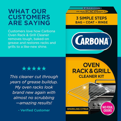 Carbona Oven Rack & Grill Cleaner | Eliminates Thick Grease & Build-Up | Griddle & BBQ Cleaning Solution | 16.8 Fl Oz, 2 Pack