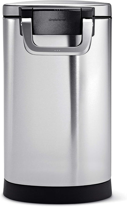 simplehuman 25 Liter, 27 lb / 12.2 kg Medium Pet Food Storage Container for Dog Food, Cat Food, and Bird Feed, Alloy Steel, Matte Black