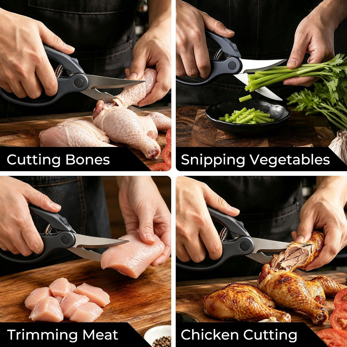 Linoroso Poultry Shears with Magnetic Holder Kitchen Shears Heavy Duty