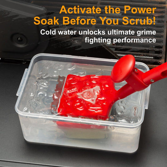BBQ Grill Cleaner Brush, EEFINITE Steam Grill Brush for Outdoor Grilling with Replacement Scrub Sponge + Superior Scraper, Safe No Wire Bristle Barbecue Scrubber Brush for Grills Cleaning Tool