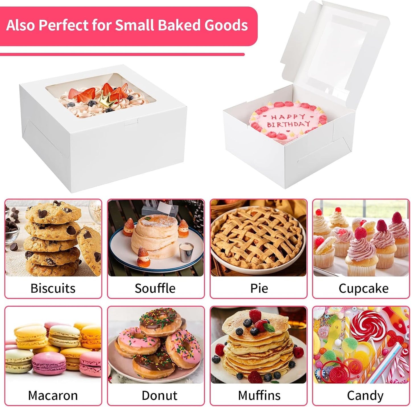 WINKIO Cake Boxes 12 inch, Cake Carrier Holder, Storage Transport Container