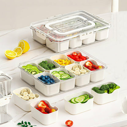 Snackle Box Container with Lid and Handle – Divided Serving Platters for Candy, Fruit, and Treats – Portable and Versatile Snackle Box