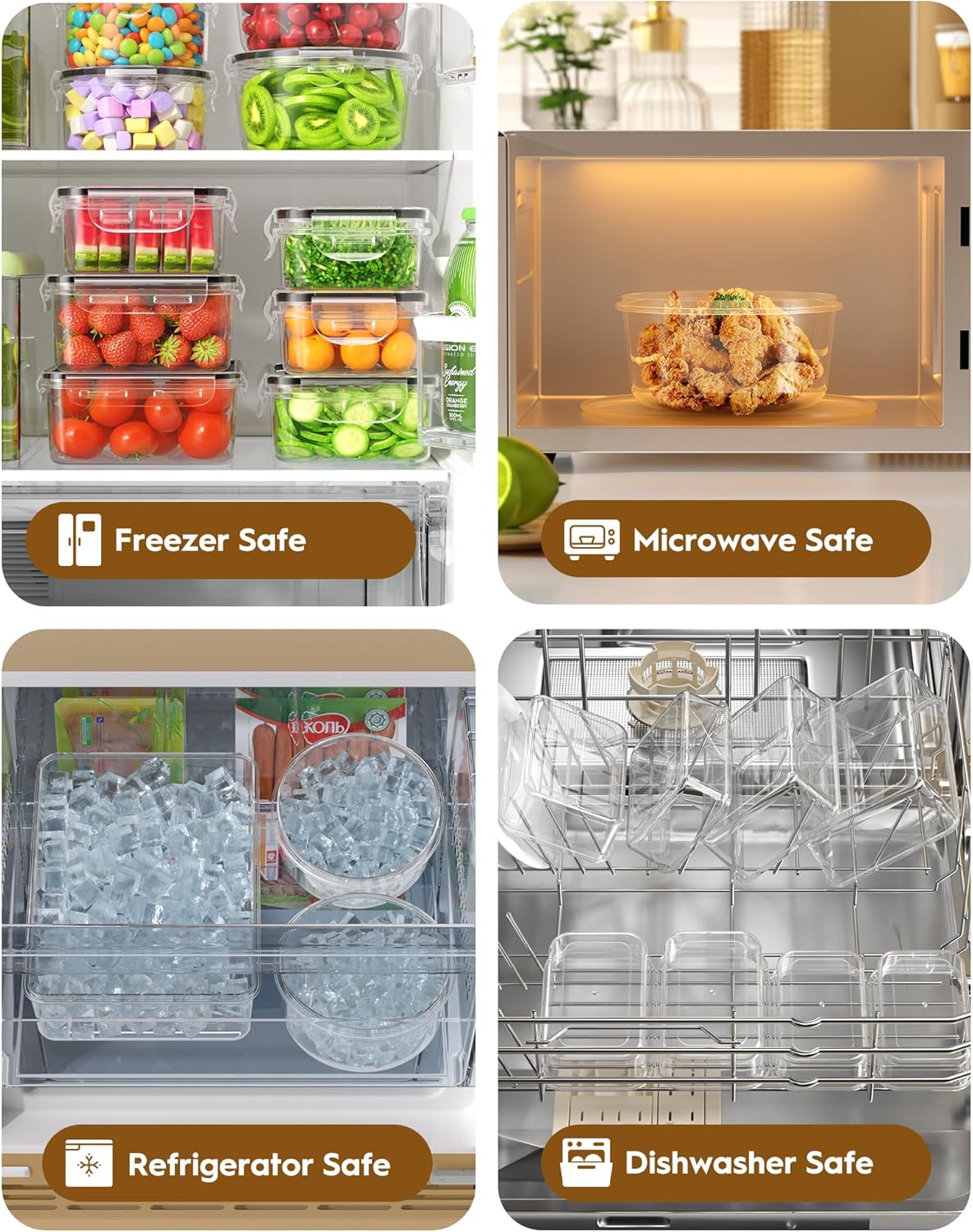BiuLeon 40 PCS Food Storage Containers with Lids Airtight (20 Containers & 20 Lids), Leakproof Meal Prep for Kitchen Storage, BPA-free, Food-grade, Reusable, Microwave/Dishwasher Safe