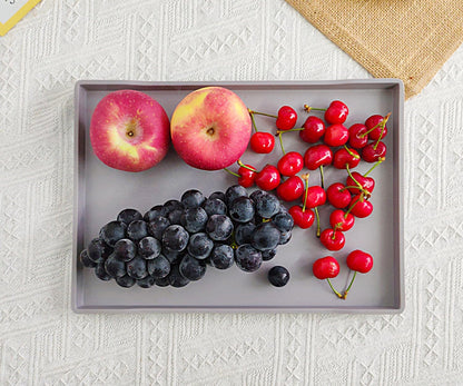 White Serving Tray (13.5 x 9.6 inch) for Serving Accessory, Elegant & Stackable Plastic Tray for Spa, Coffee, Drinks, Tea, Bar, Party, Seasoning, Perfume and Display Use.