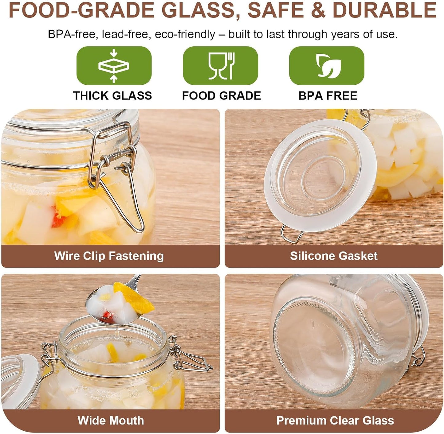 Spice Jars Set of 6, 4 oz Glass Spice Jars with Airtight Lids and Labels, Small Seasoning Jars for Spices, Herbs, Kitchen Spice Organizer