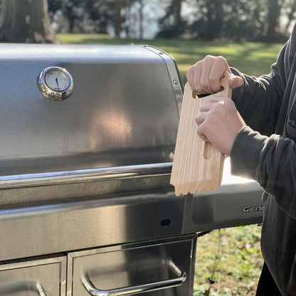 Outset Grill Cleaning, Universal Grill Grate Scraper, Stainless Steel with Storage Bag