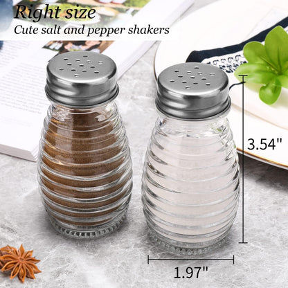 Salt and Pepper Shakers Set,Farmhouse Glass Spice Jars Kitchen Gadgets