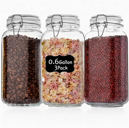 Glass Food Storage Jars 37 oz Set of 6,Glass Storage Containers Clear Glass Food Canister with Bamboo Lid Airtight For Serving Tea, Coffee, Flour, Sugar, Candy, Cookie, Spice and More (Square)