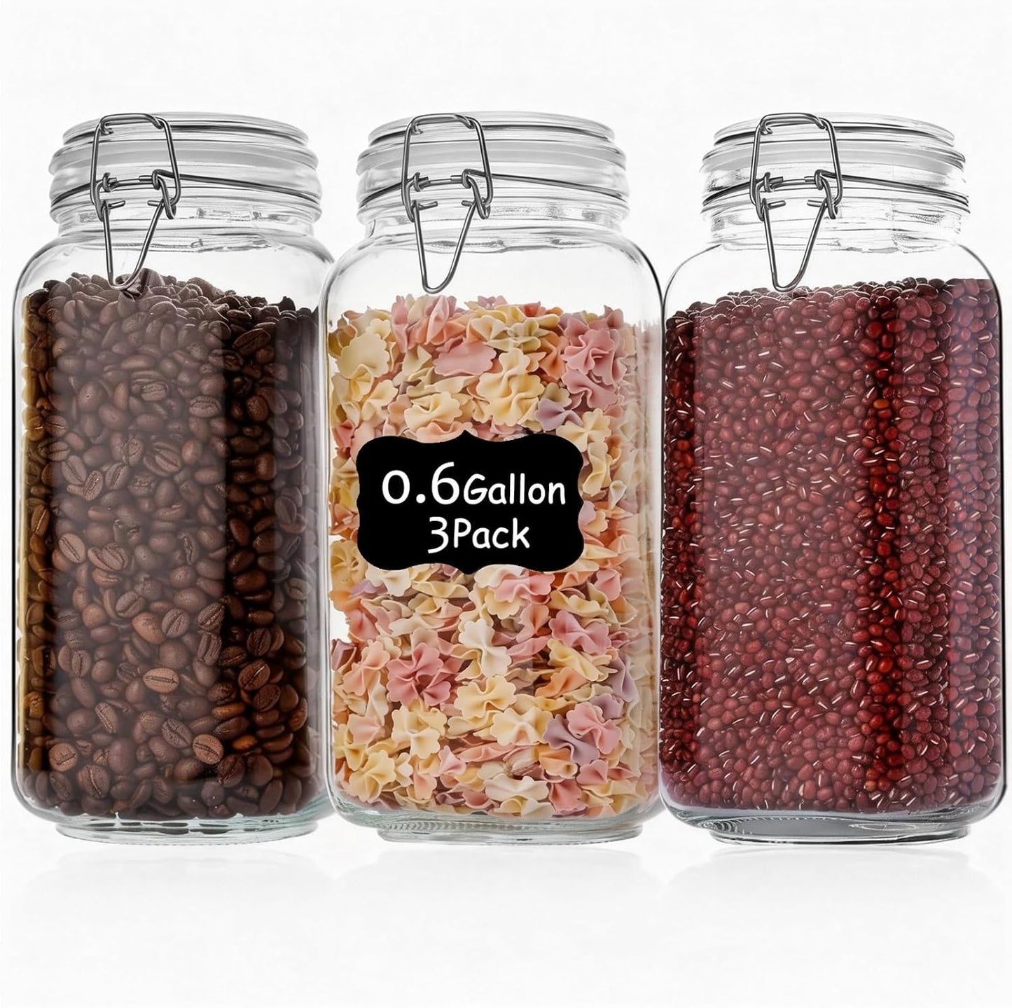 8-Piece 36oz Glass Meal Prep Container Set Clear Glass Food Storage Containers Set, Airtight Food Storage Containers for Coffee, Sugar, Flour, Spices, BPA-Free