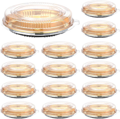 15 PCS Disposable Cake Containers with Lids, 9 Inch Disposable Pie Pans with Lids, Portable Pie and Pizza Containers with Snap-On Dome Covers for Cakes, Salads, and Meal Prep