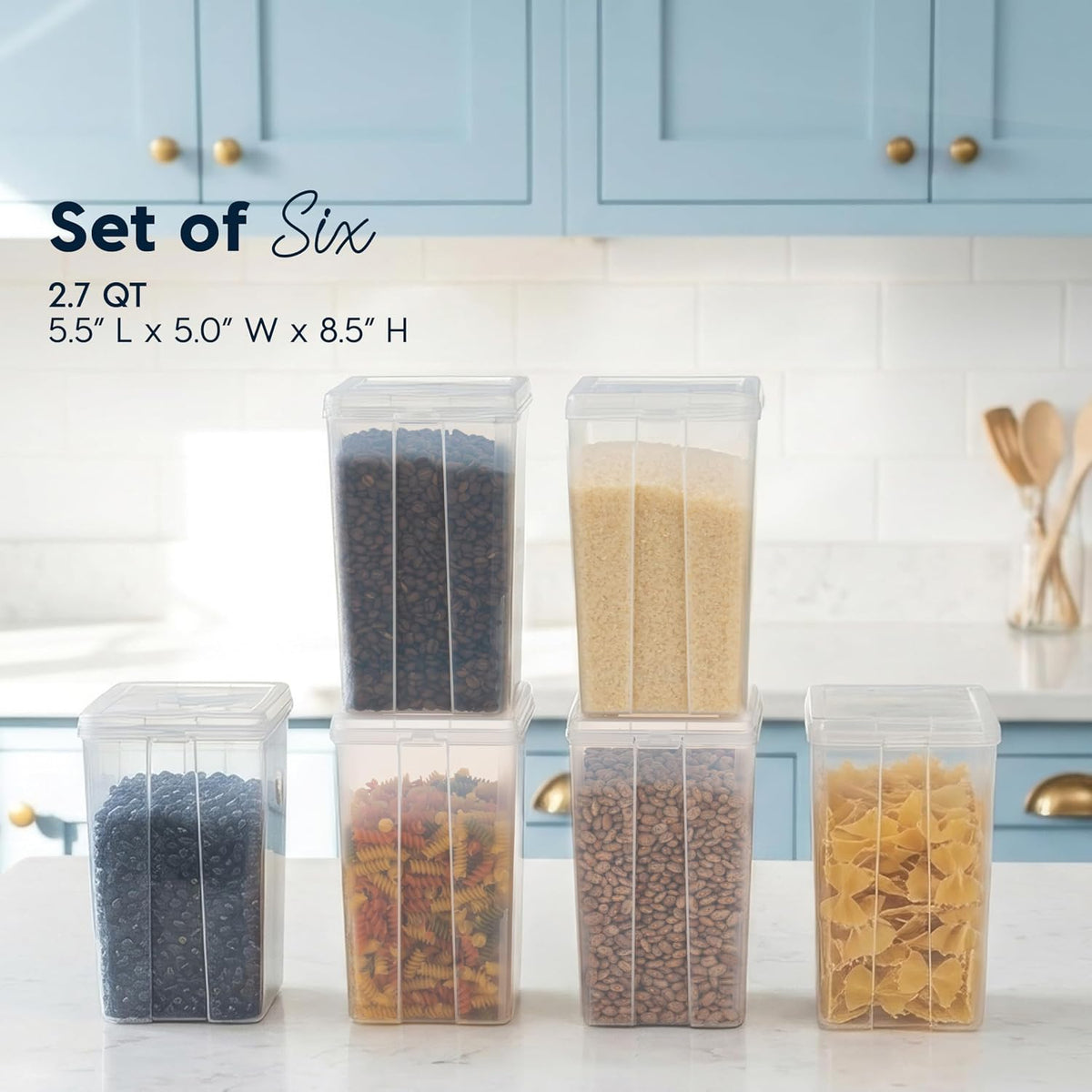 IRIS USA Vertical Storage Bins with Lids |Made in USA| Flip Top Containers for Organizing Pantry, Office, Craft, and Study Supplies - Small (10-Pack)